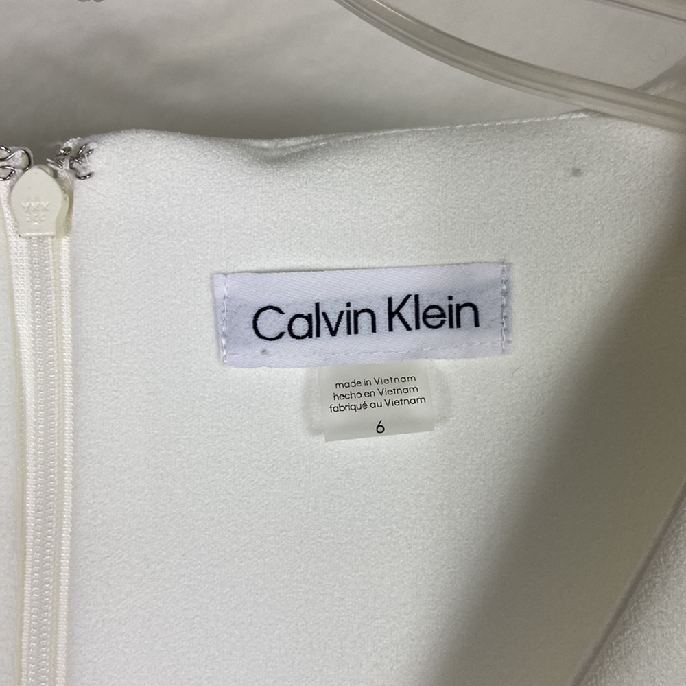 Cream Calvin Klein Flare Leg PantSuit Size 6